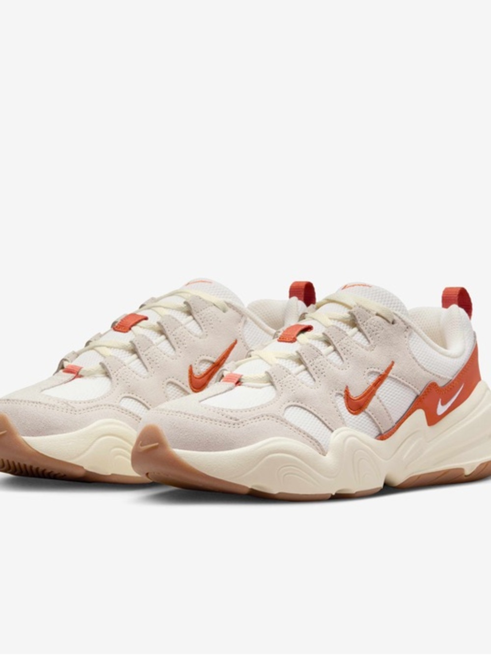 Nike Tech Hera Sail Campfire Orange Retro-Style Sneakers 8.5 W